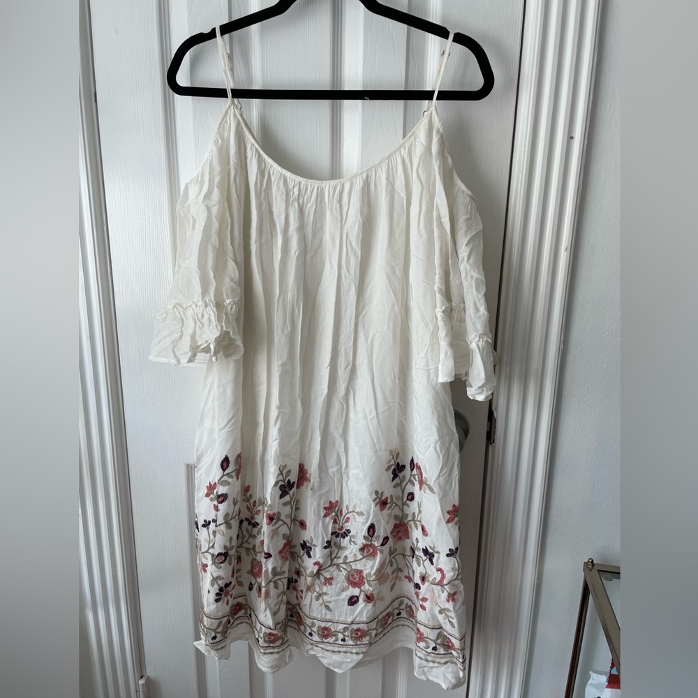 Altar’d State Boho Cold Shoulder White Dress